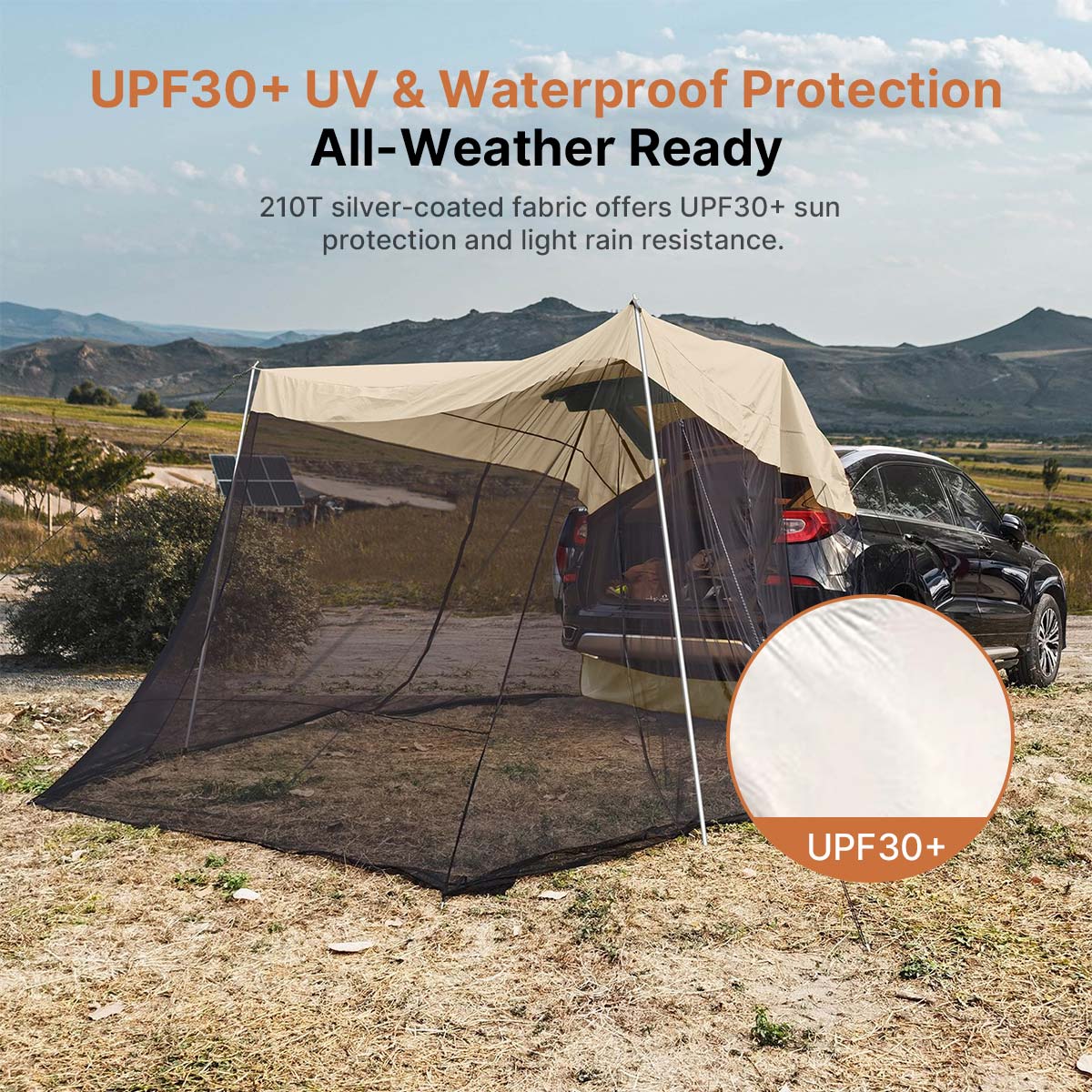 SUV Trunk Canopy Tent – Mosquito Net Sunshade Waterproof Car Shelter | Traverseon