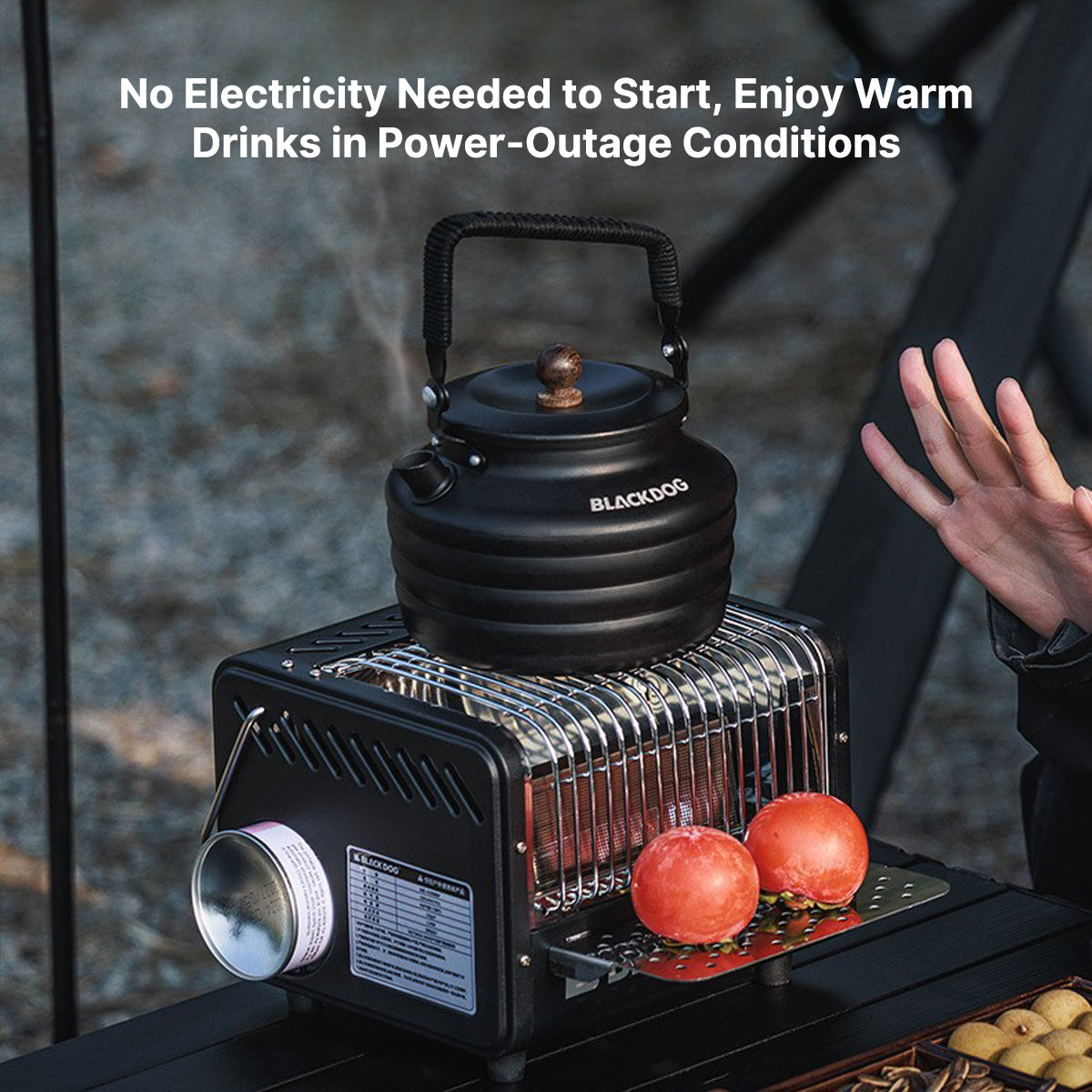1500W Portable Outdoor Heater, Multi-Function with Boiling & Beverage Warming