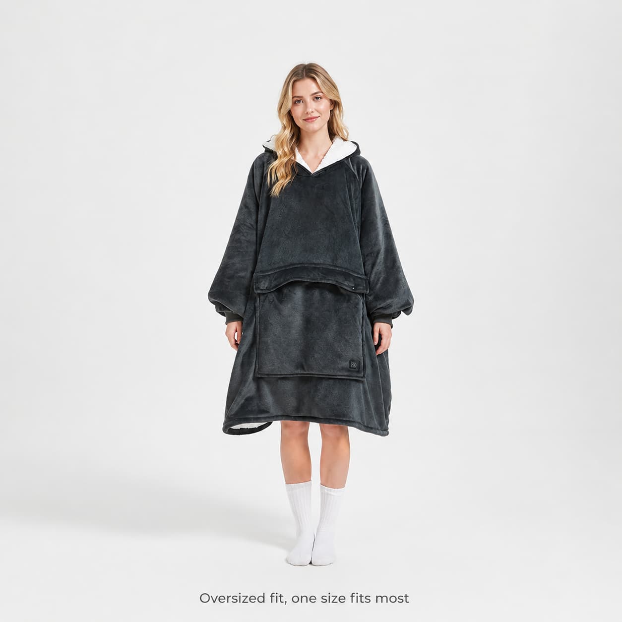 USB Heated Wearable Blanket Hoodie – 3-Zone Flannel Warmth | Traverseon