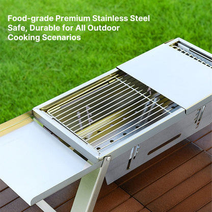 Portable Charcoal BBQ – 2cm Ultra-Thin Foldable for 3-6 People | Traverseon