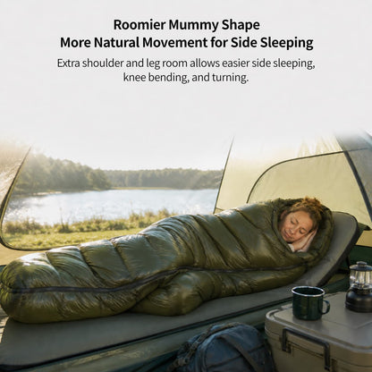 Down Mummy Sleeping Bag for Adults – 9°F–45°F Temperature Options | Traverseon