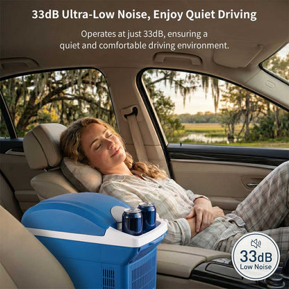 12V Portable Car Cooler & Warmer – 8L Quiet 33dB for Car Camping | Traverseon