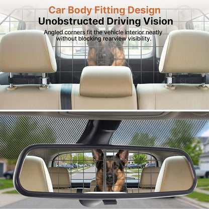 Adjustable Dog Car Barrier – Foldable Metal Pet Divider | Traverseon