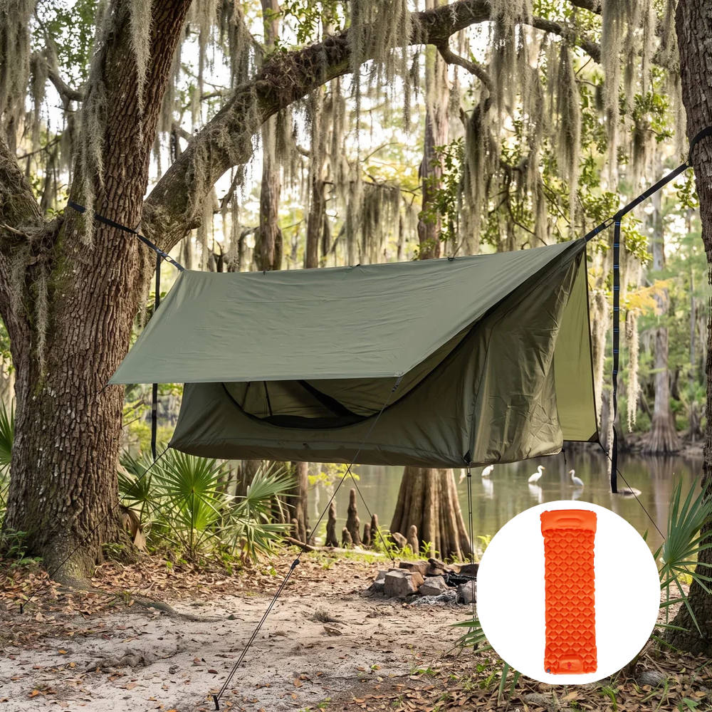 Anti-Mosquito Camping Hammock – 440 lb, 3000 mm Rain Tarp | Traverseon