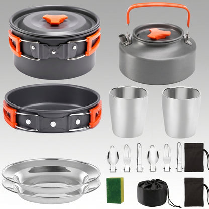 Camping Cookware Set – 2-3 Person Outdoor Pots & Tableware | Traverseon
