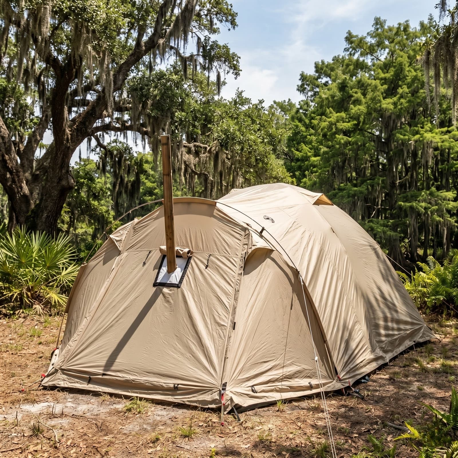 All-Season Family Hot Camping Tent with Stove Jack