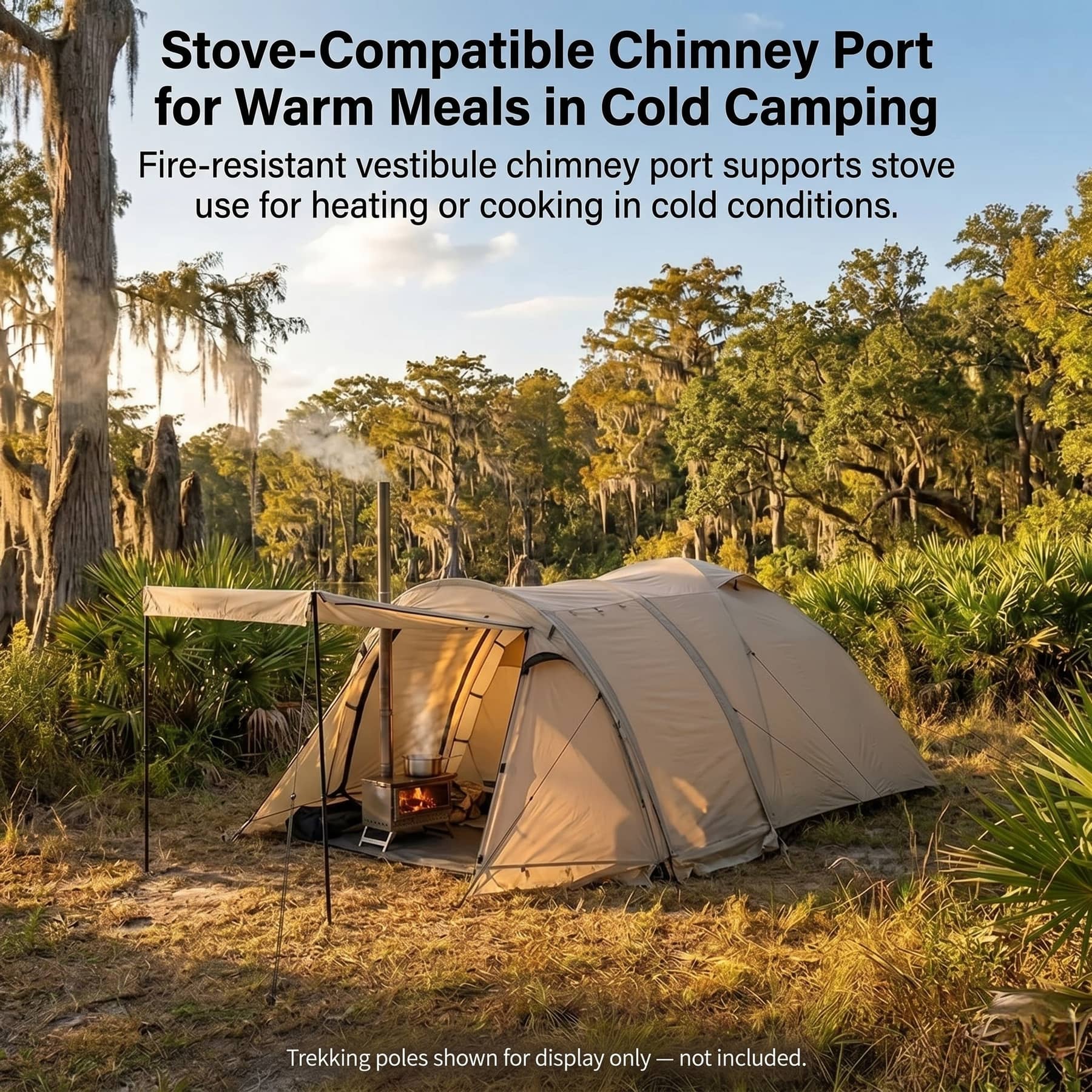 All-Season Family Hot Camping Tent with Stove Jack