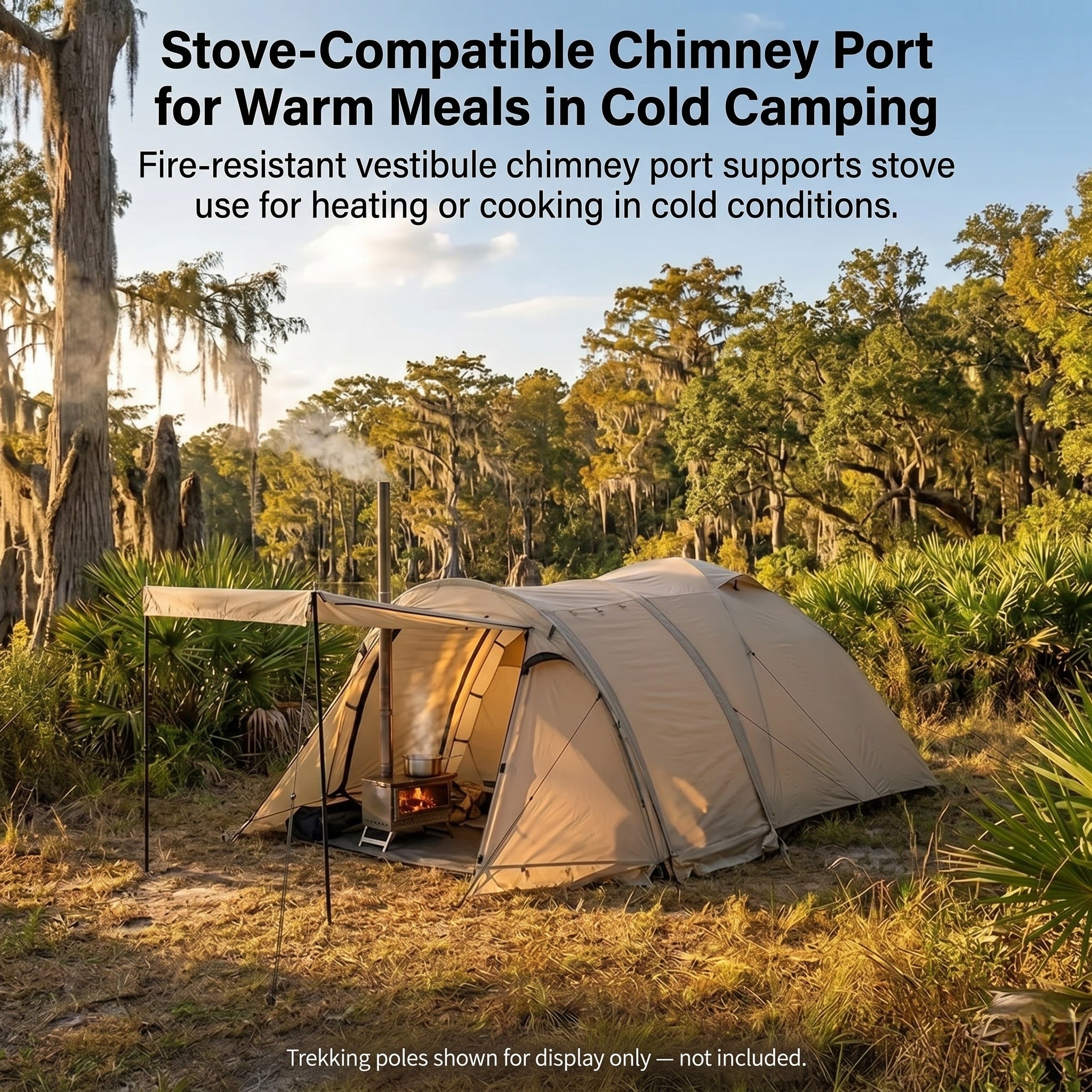All-Season Family Hot Camping Tent with Stove Jack