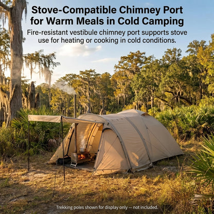 All-Season Family Hot Camping Tent with Stove Jack