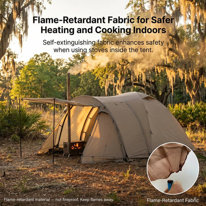 All-Season Family Hot Camping Tent with Stove Jack