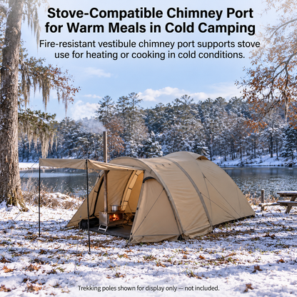 All-Season Family Hot Camping Tent with Stove Jack