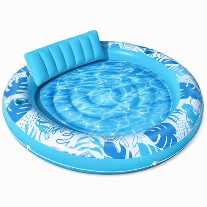 Inflatable Tanning Pool Lounger – 190 cm (75 in) 2-in-1 Pool Float | Traverseon