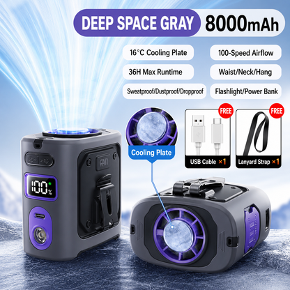 Semiconductor Cooling Waist Fan – 8000mAh Wearable Portable Fan | Traverseon