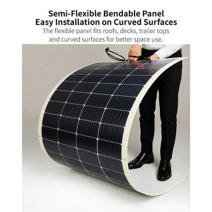 Semi-Flexible Solar Panel – 100W-200W IP67 RV Marine Charger | Traverseon