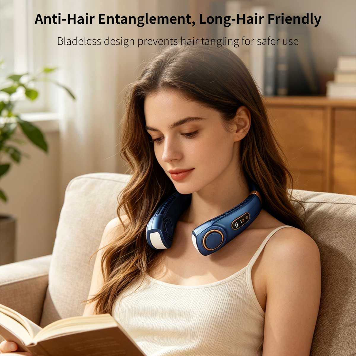 Ice Cooling Neck Fan – USB Rechargeable Bladeless Wearable Fan | Traverseon