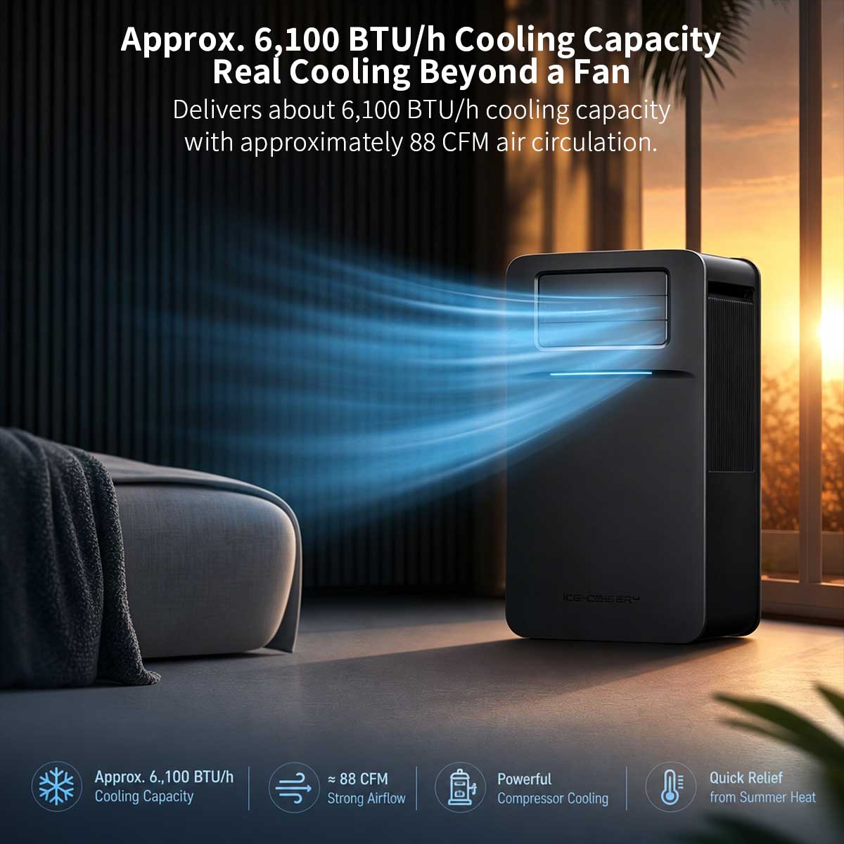 6100 BTU Portable Air Conditioner – 110V Camping RV AC | Traverseon