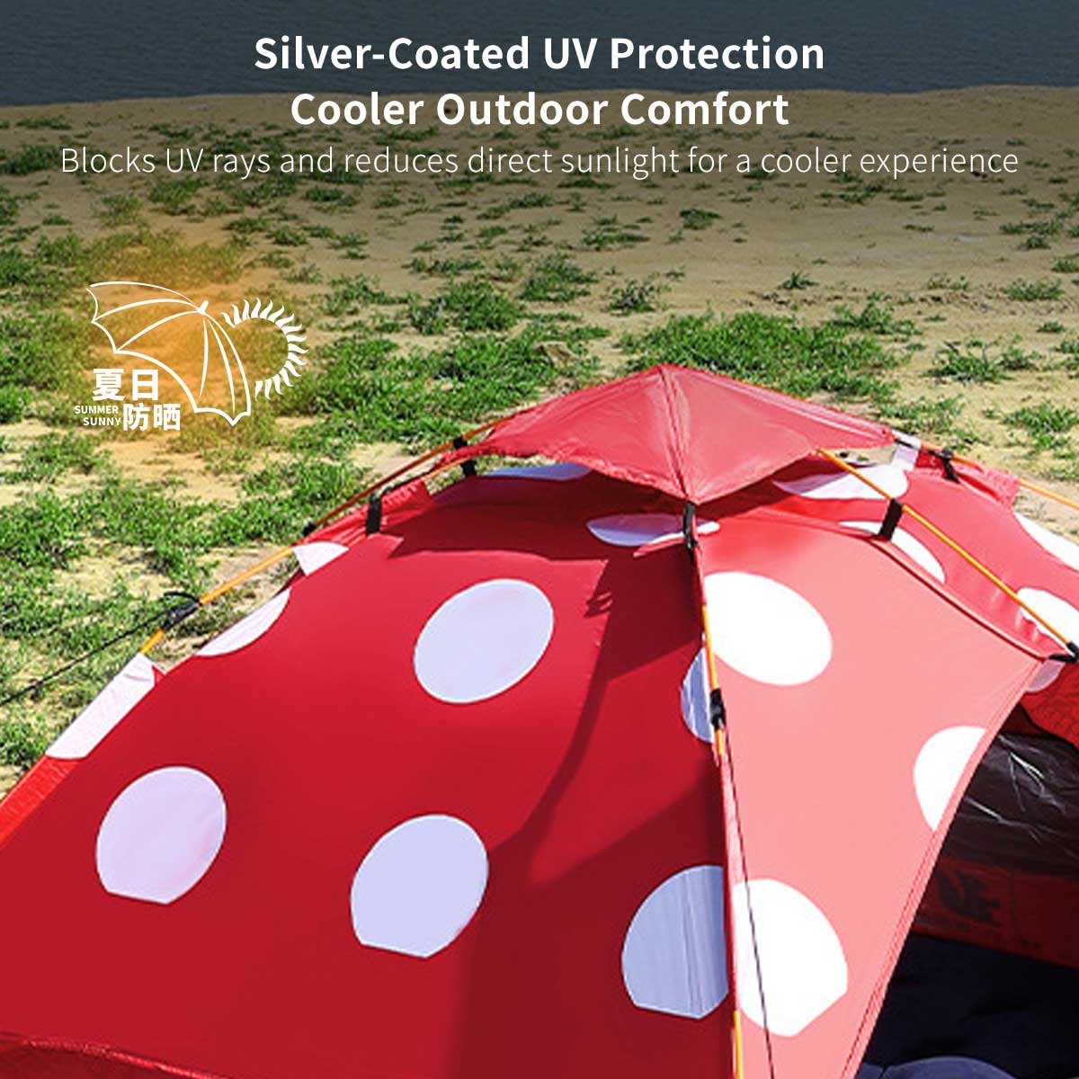 Spring Automatic Camping Tent – 3–4 Person Waterproof UV Sun Shelter | Traverseon
