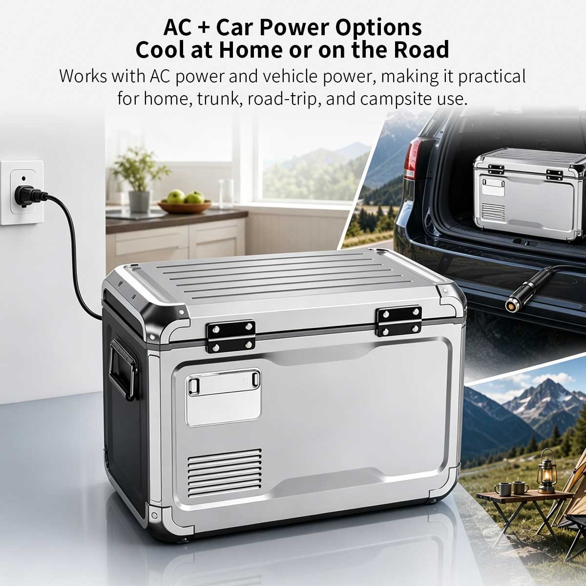 37 Qt All-Aluminum Portable Fridge – Dual-Zone Car Cooler | Traverseon