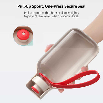 Portable Dog Water Bottle – 550/350ml 150° Fold Wide-Mouth, Leak-Proof for Outdoor Walking | Traverseon