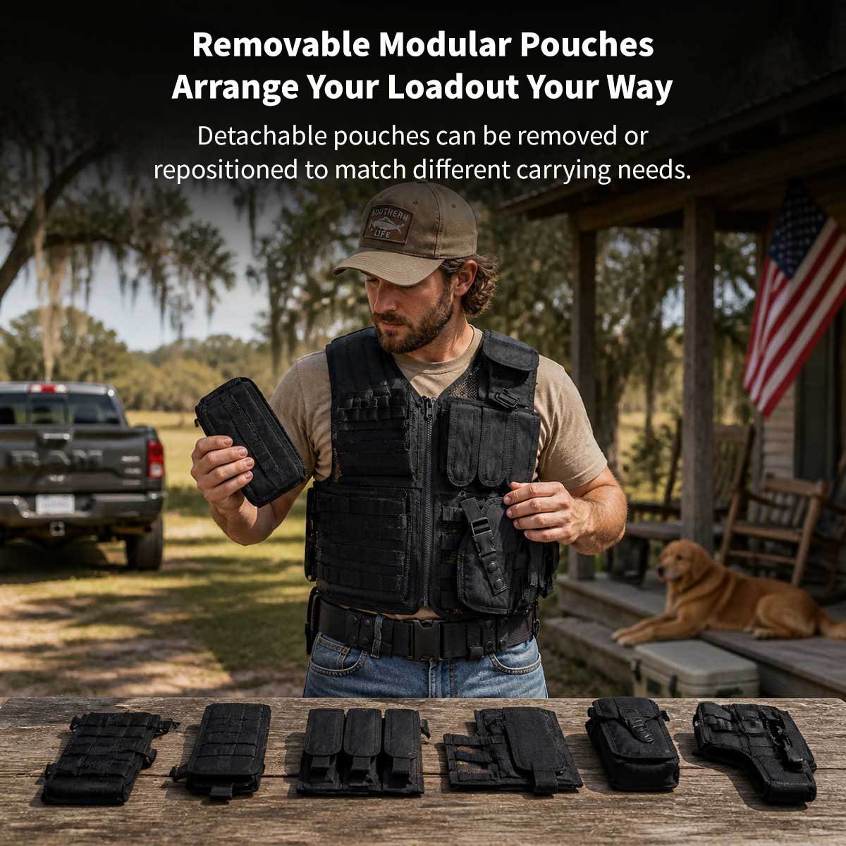 600D Tactical MOLLE Vest – Adjustable 3.09 lb Mesh Loadout | Traverseon
