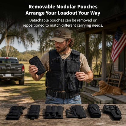 600D Tactical MOLLE Vest – Adjustable 3.09 lb Mesh Loadout | Traverseon