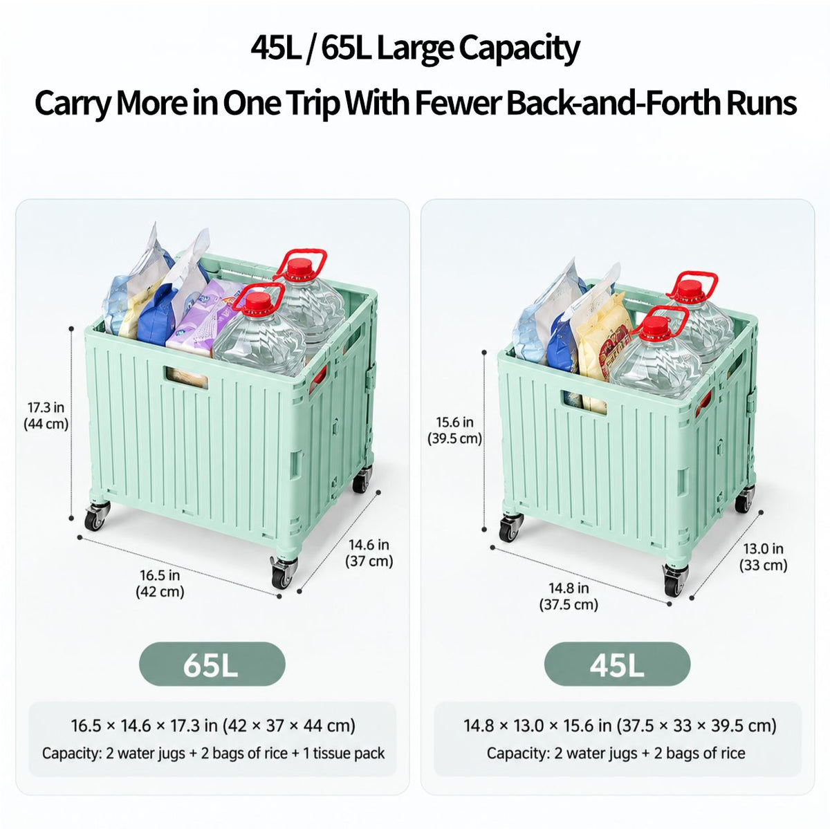 45L/65L Folding Utility Cart – Camping Crate with Stair-Climbing Wheels | Traverseon