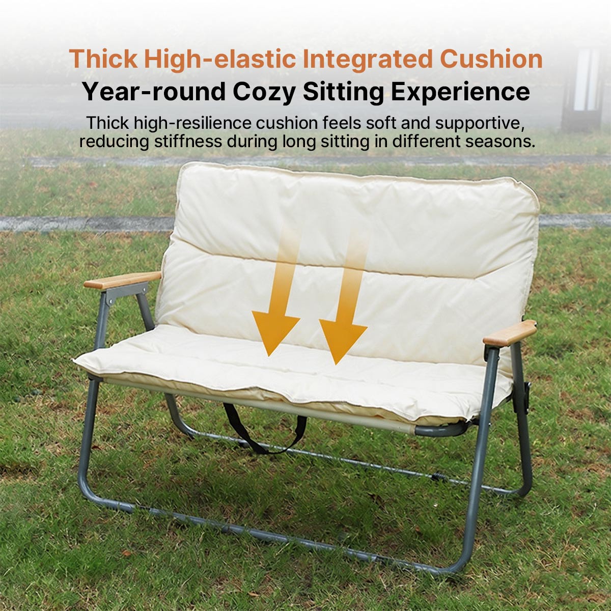 2-Person Padded Camping Loveseat – Foldable Outdoor Chair | Traverseon