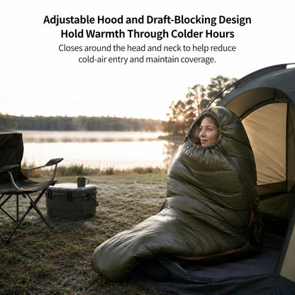 Down Mummy Sleeping Bag for Adults – 9°F–45°F Temperature Options | Traverseon