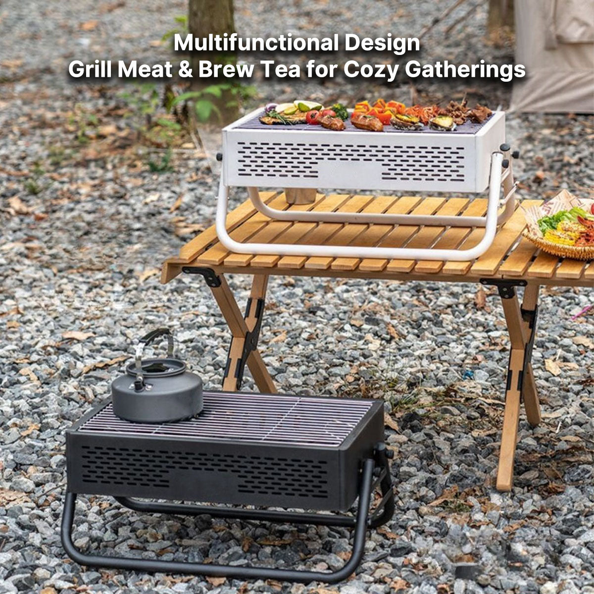Portable Smokeless BBQ Grill – Foldable 27cm Wide for 5+ People | Traverseon