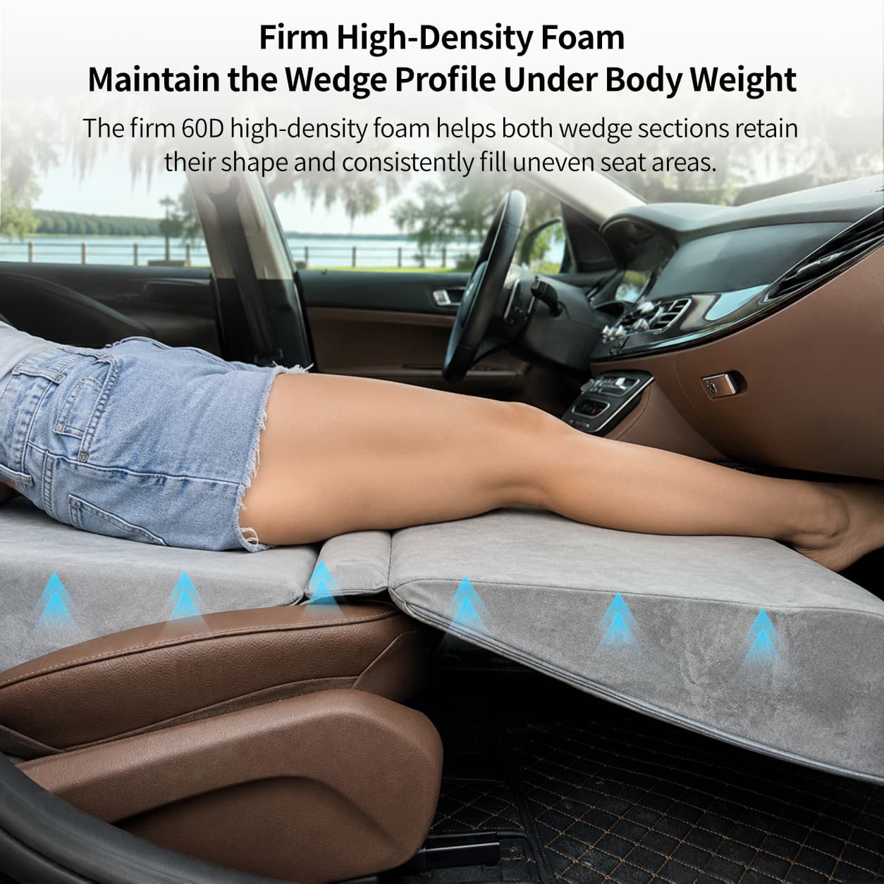 No-Inflation Car Front Seat Sleeping Pad – 1-Seat Leveling Pad for Naps | Traverseon