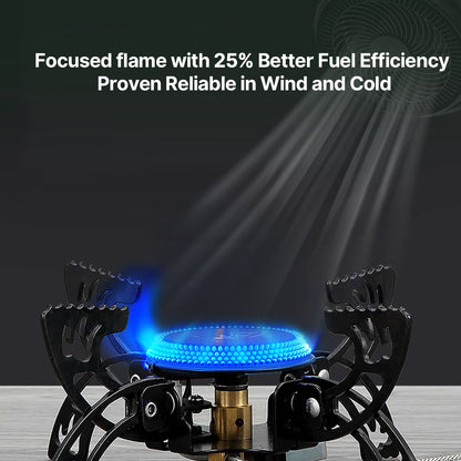 Traverseon Gas Camping Stove – 3800W Portable Windproof Outdoor Burner