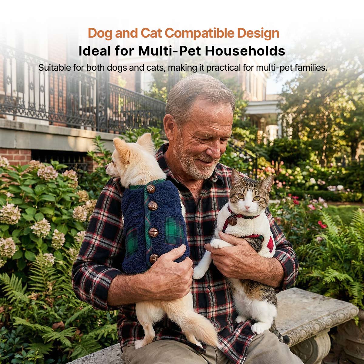 Plaid Coral Fleece Dog Vest – Warm Soft Two-Leg Pet Jacket XS–6XL | Traverseon