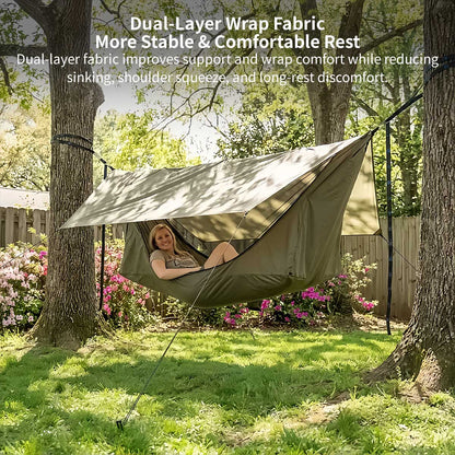 Anti-Mosquito Camping Hammock – 440 lb, 3000 mm Rain Tarp | Traverseon