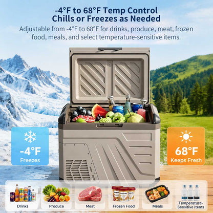 48 Qt AC/DC Car Fridge Freezer – 48H Cold Retention | Traverseon