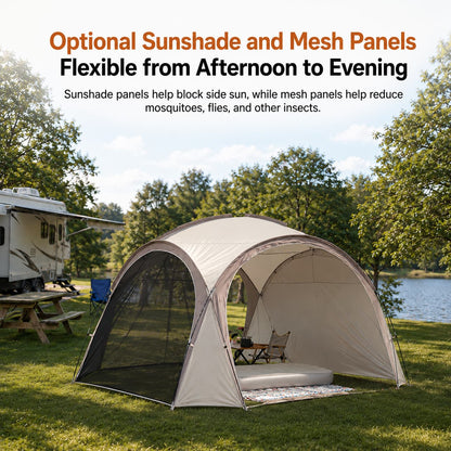 Family Dome Canopy Tent – 4–12 Person Sun Shelter, 10x10 & 14x14 ft | Traverseon