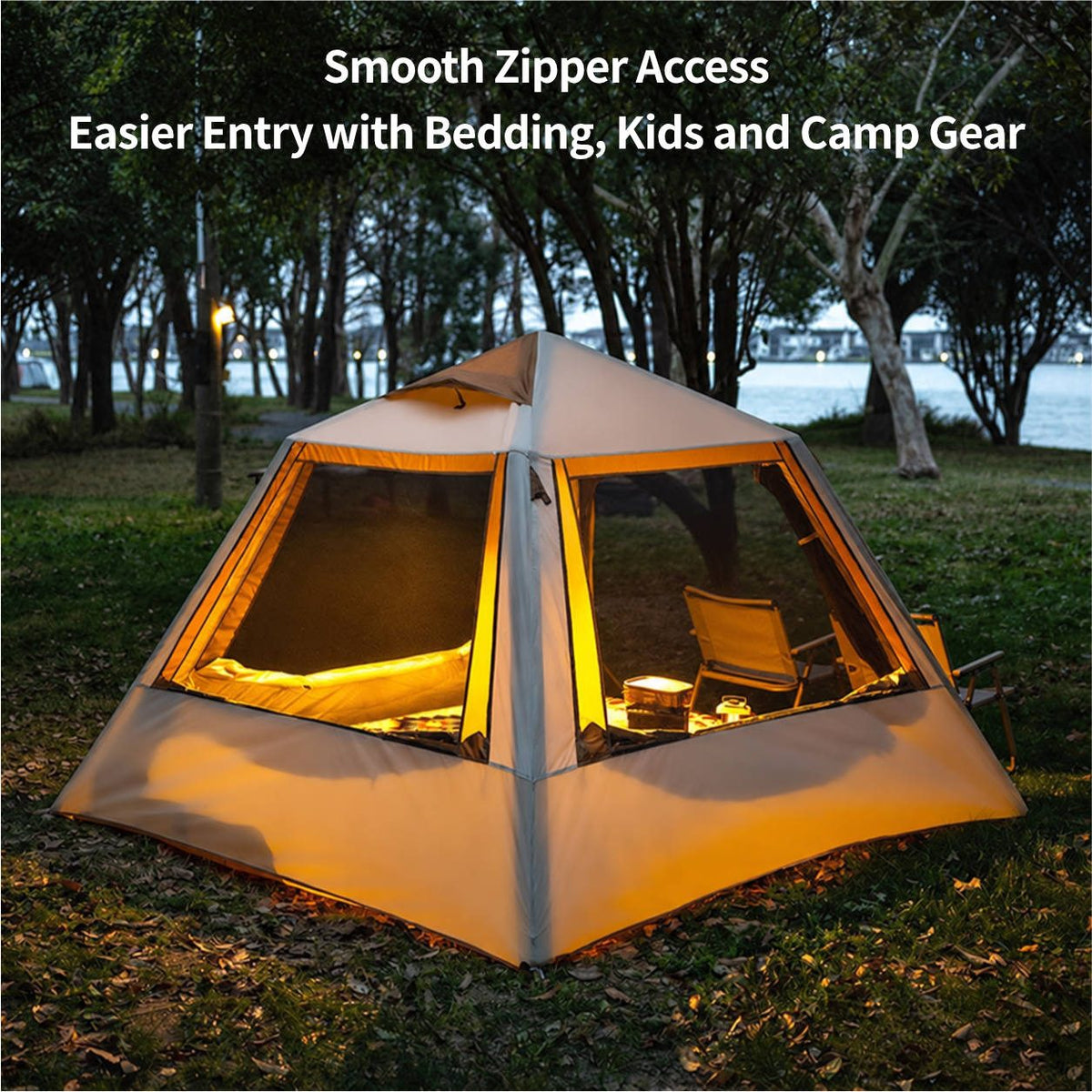 Traverseon Pole-Free Air Tent – 4–8 Person Inflatable Pop-Up Tent with Canopy
