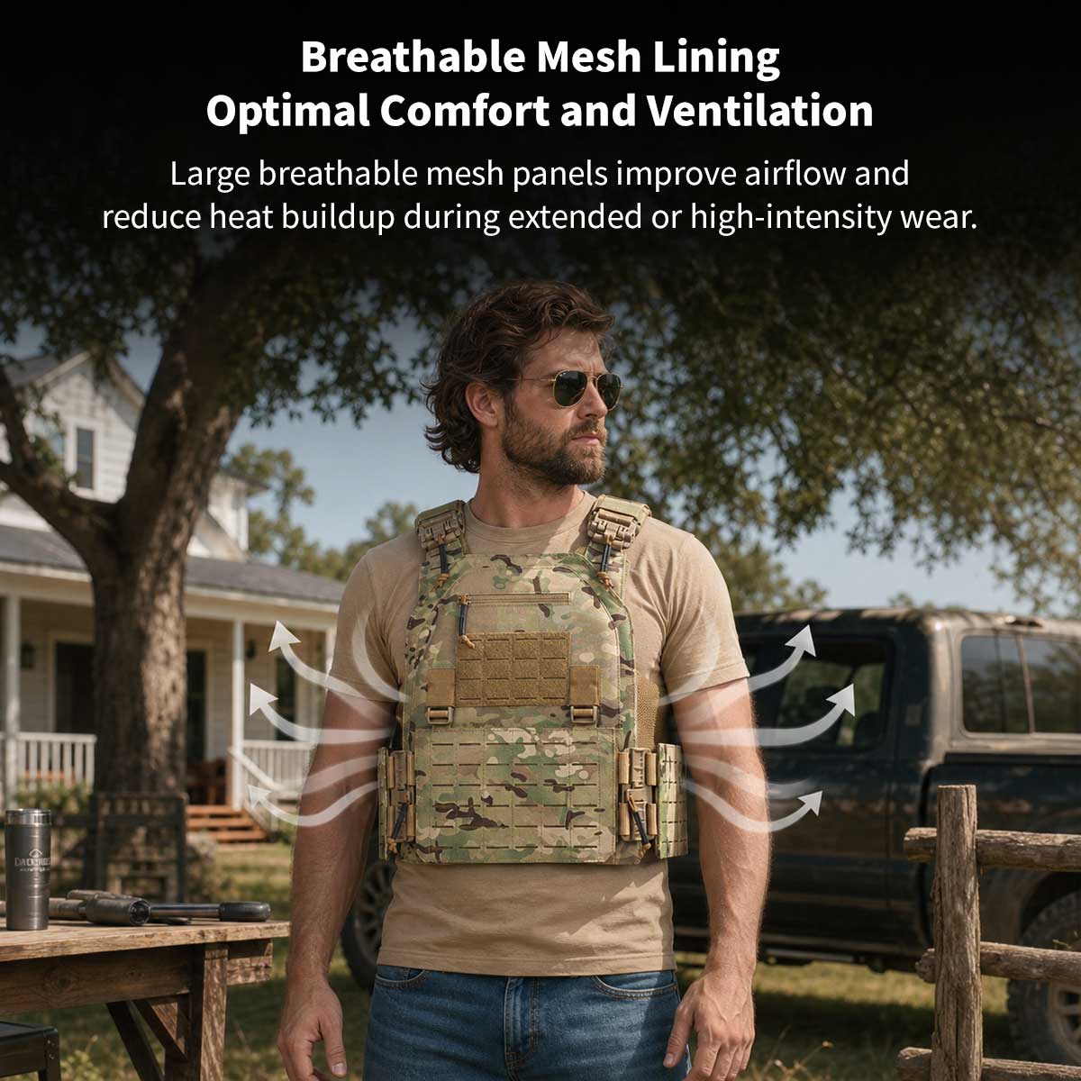 Quick-Release Tactical Vest – 900D Oxford Molle Plate Carrier, 26x33cm | Traverseon