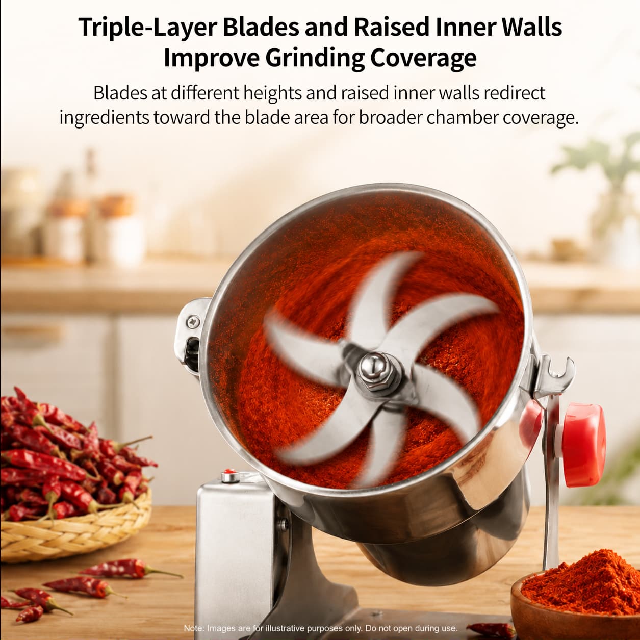 Electric Grain Grinder – 800g–2000g Swing-Type Spice & Herb Mill | Traverseon