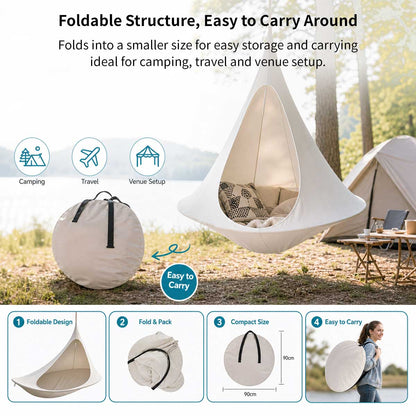Conical Hanging Hammock Chair – 441 lb Waterproof Outdoor Swing | Traverseon