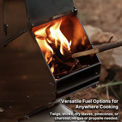 Portable Rocket Stove – Detachable Wood-Burning for Camping | Traverseon
