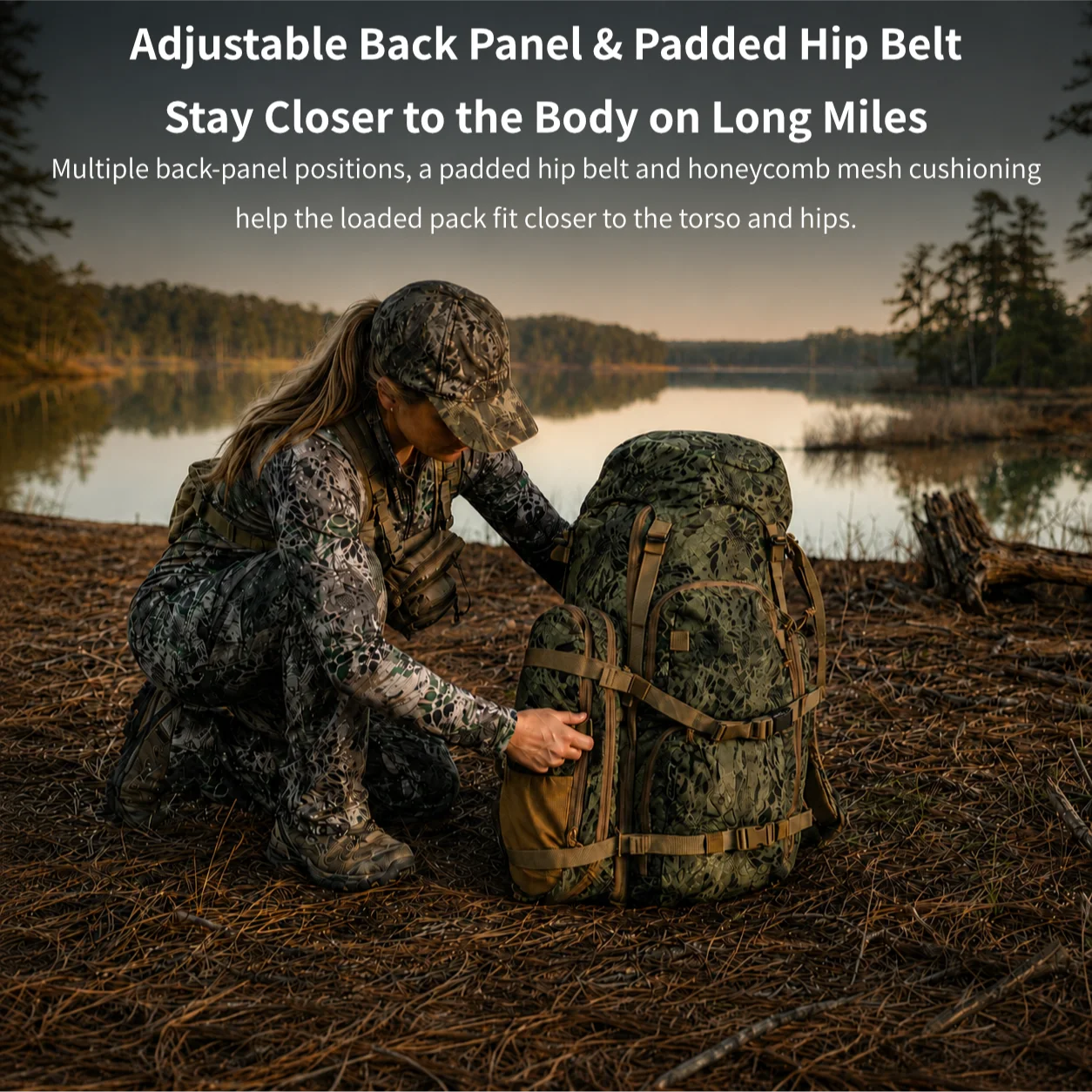 65.5L Camo Framed Hunting Backpack – 88 lb Max Load Meat Hauler | Traverseon