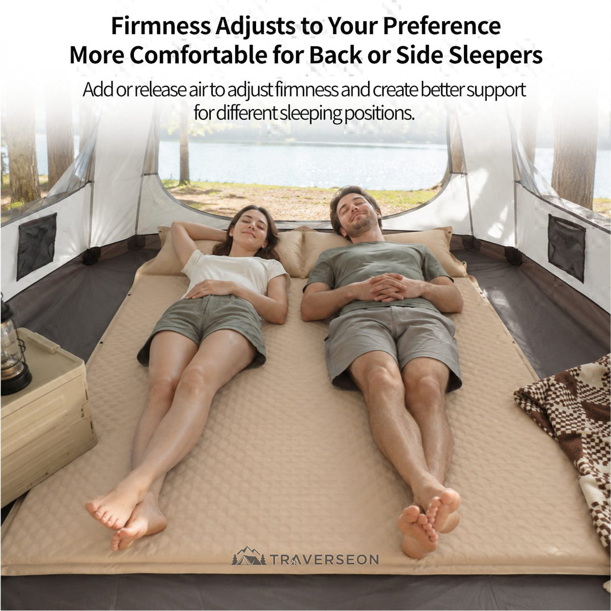 Automatic Inflatable Camping Mattress – Moisture-Proof,Back-Support,Portable|Traverseon
