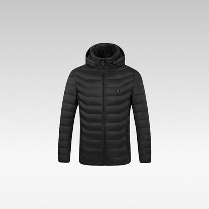 Heated jacket with 3 modes, windproof design, and 1-min quick heat.
