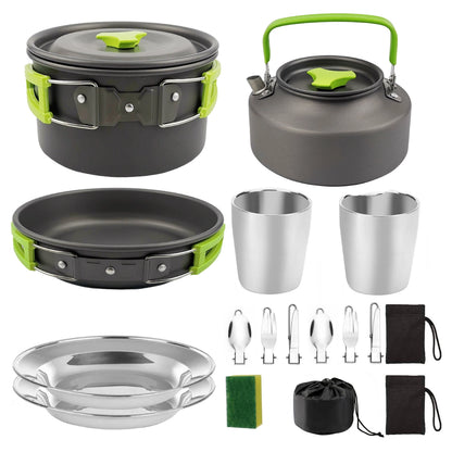 Camping Cookware Set – 2-3 Person Outdoor Pots & Tableware | Traverseon