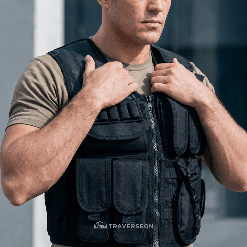 600D Tactical MOLLE Vest – Adjustable 3.09 lb Mesh Loadout | Traverseon