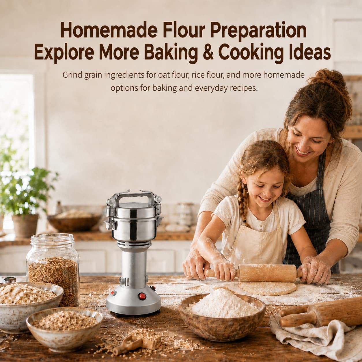 350g Electric Kitchen Grinder – High-Speed Spice & Grain Mill | Traverseon