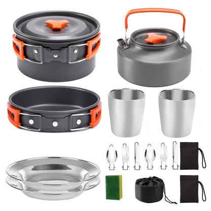 Camping Cookware Set – 2-3 Person Outdoor Pots & Tableware | Traverseon