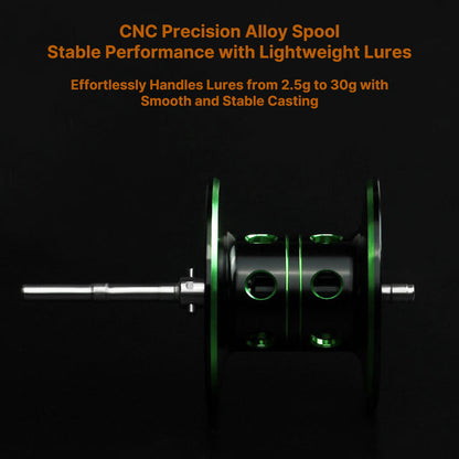 Micro Baitcasting Reel for Lure Fishing – 2g Lure Ready, N48 Brake, Dual Spools