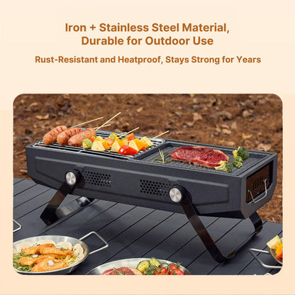 Portable Stainless Steel Grill – Foldable 3-7 People BBQ | Traverseon