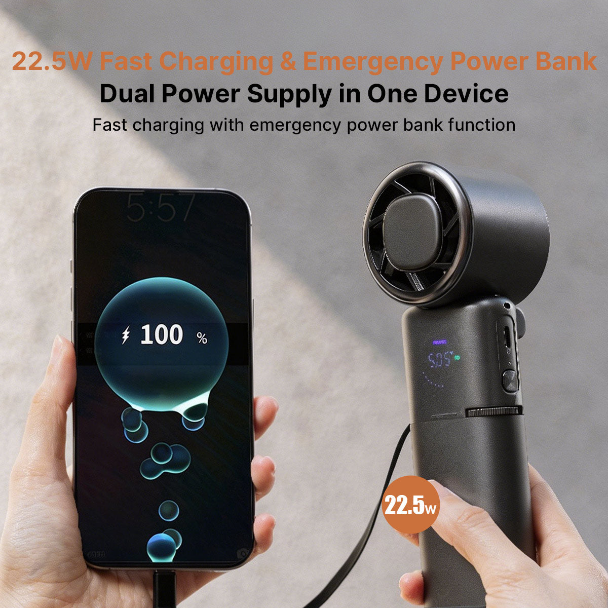 TEC Cooling Handheld Fan – 9000mAh Rechargeable Portable Fan | Traverseon